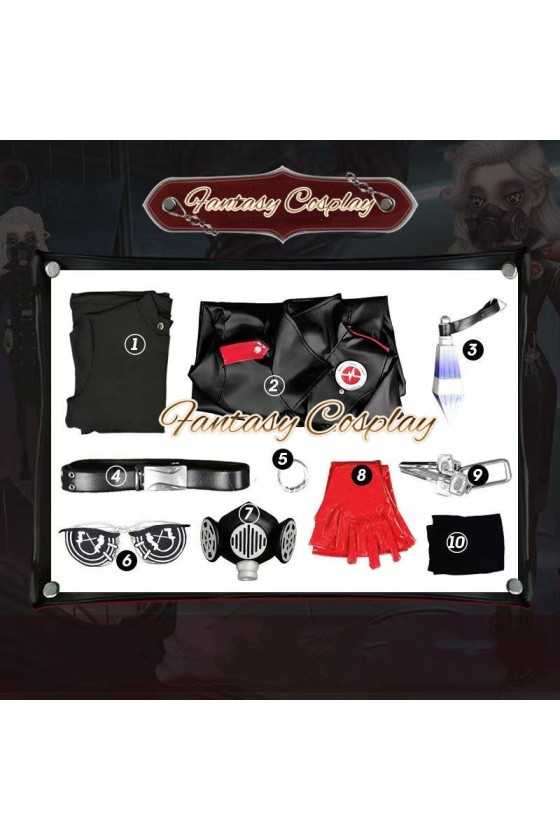 Identity V Psychologist Ada Mesmer Doomsday Rescuer Black Pleather Cosplay Costume